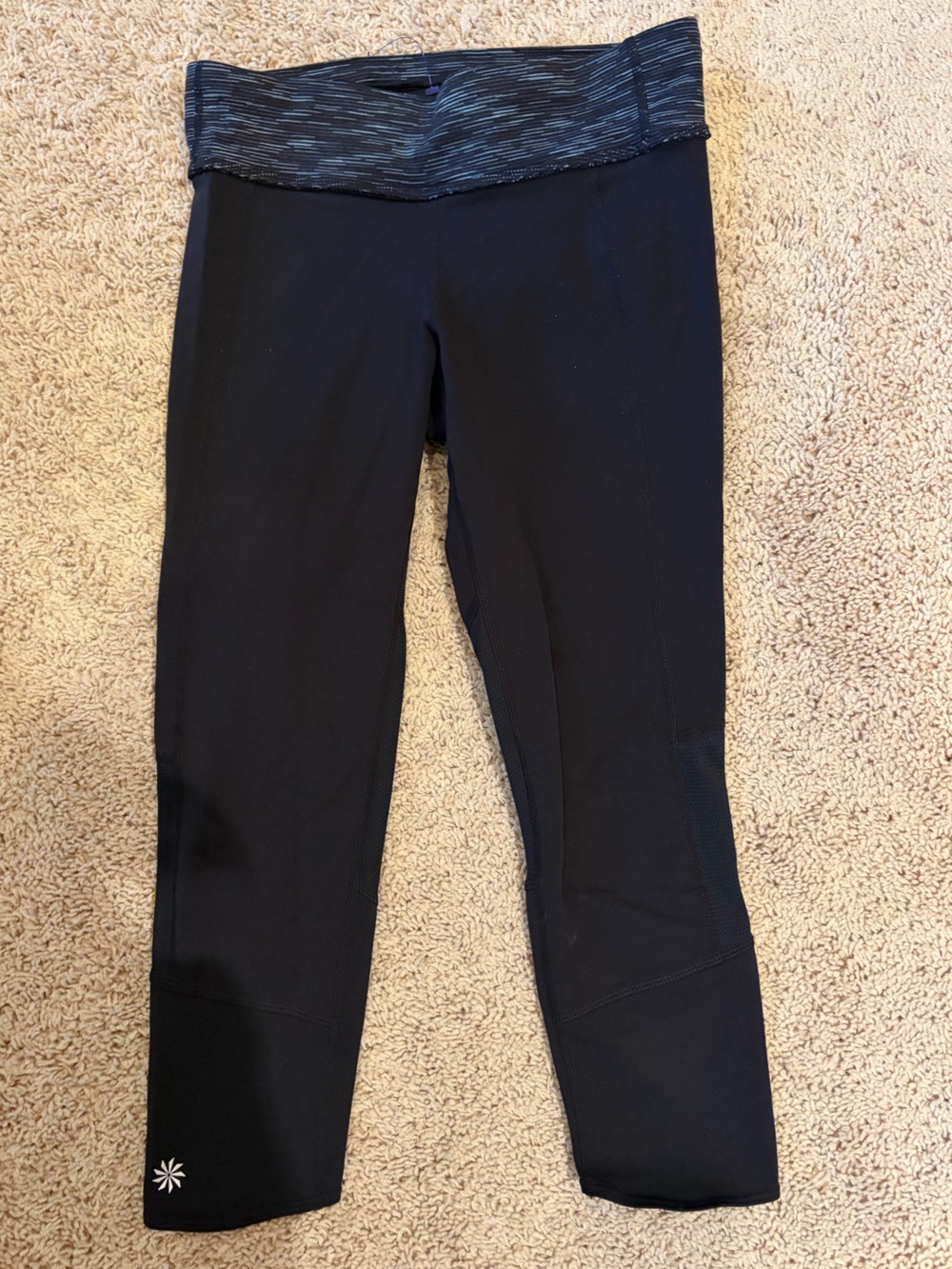 Athleta Black Stretch Performance Jeggings with Heathered Waistband